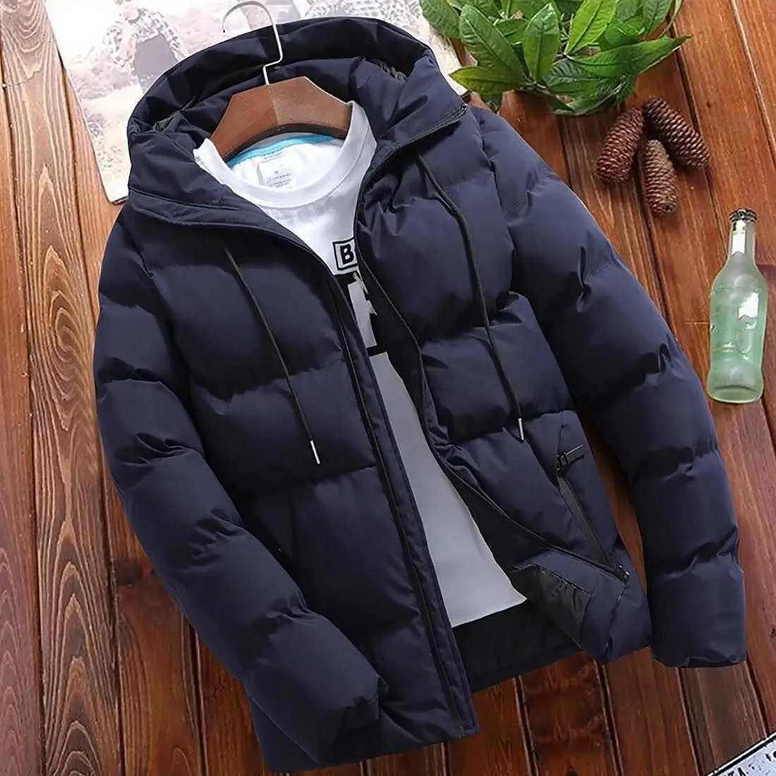 Quilted Insulated Hooded Parka Jacket