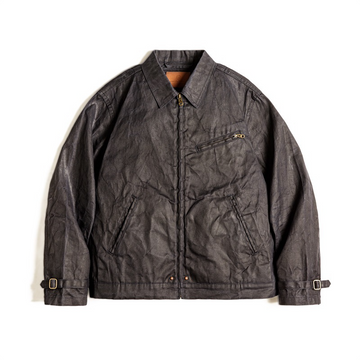 Oil-Waxed Canvas Slim Fit Lapel Jacket