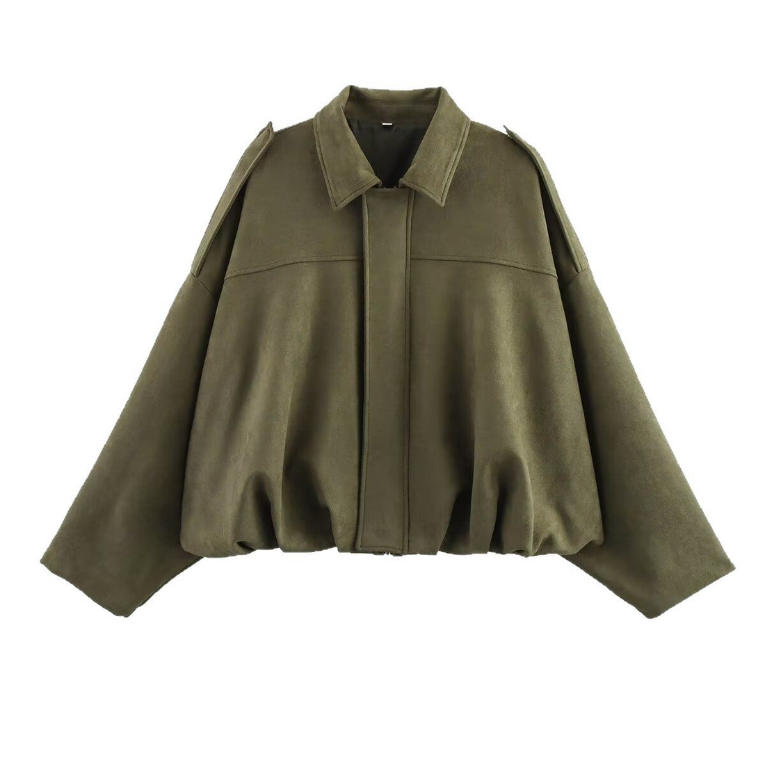 Oversized Soft Suede Feel Bomber Jacket