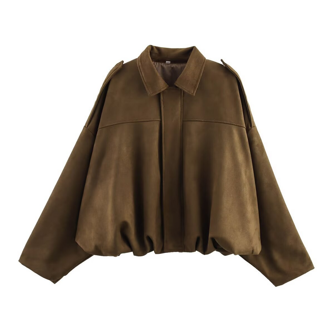 Oversized Soft Suede Feel Bomber Jacket