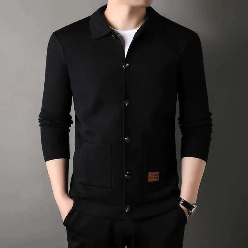 Classic Collar Slim Fit Knit Blend Cardigan