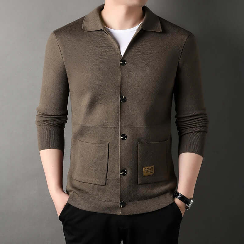 Classic Collar Slim Fit Knit Blend Cardigan