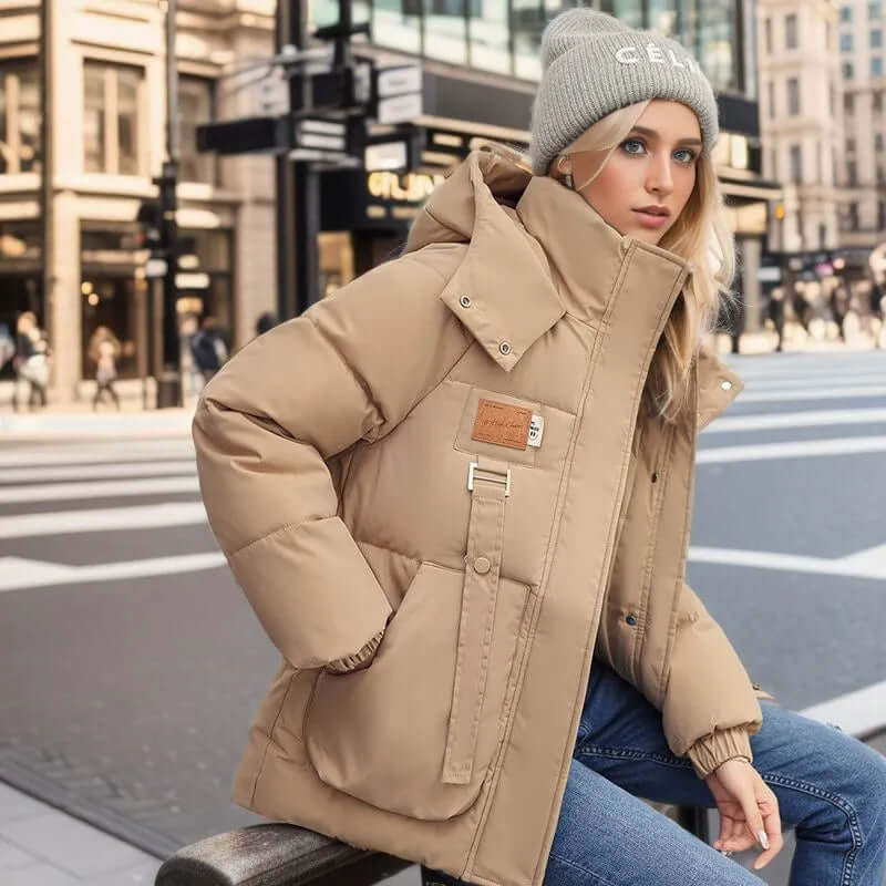 Oversized Detachable Hood Quilted Jacket