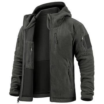 Full Zip Hooded Fleece Utility Jacket