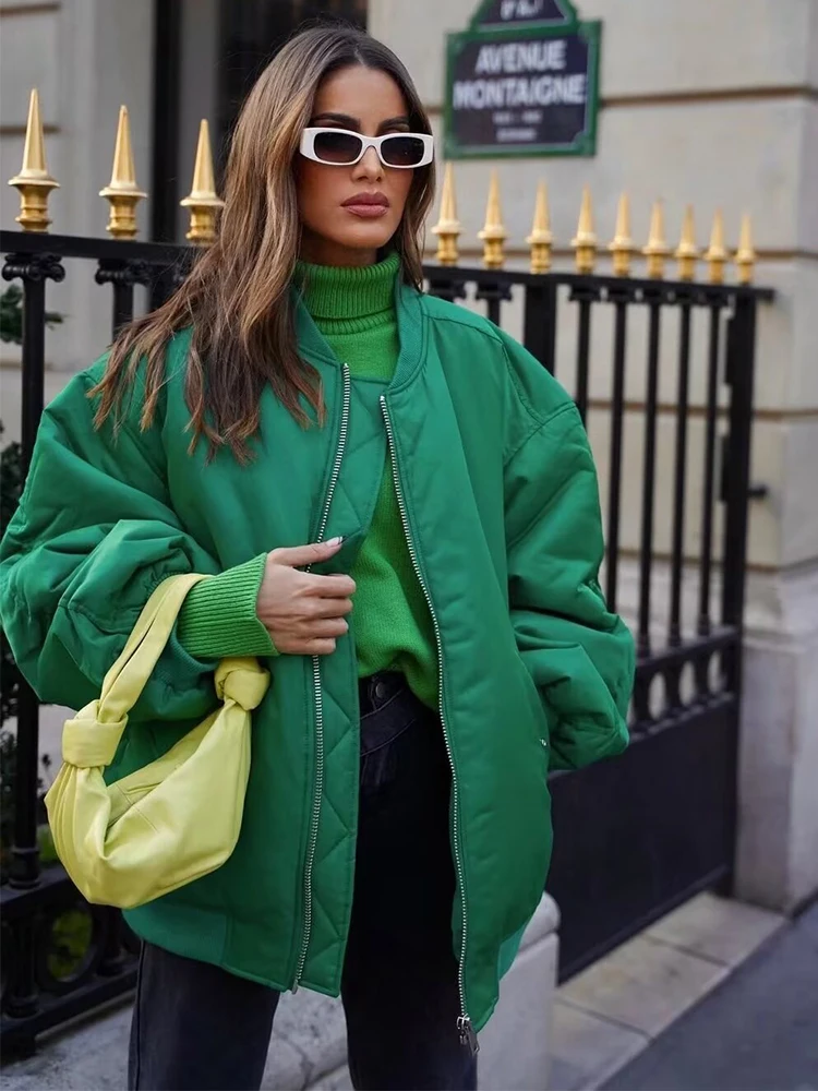 Oversized Lightweight Padded Bomber Jacket