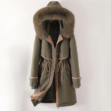 Fur Trim Hood Quilted Parka Jacket