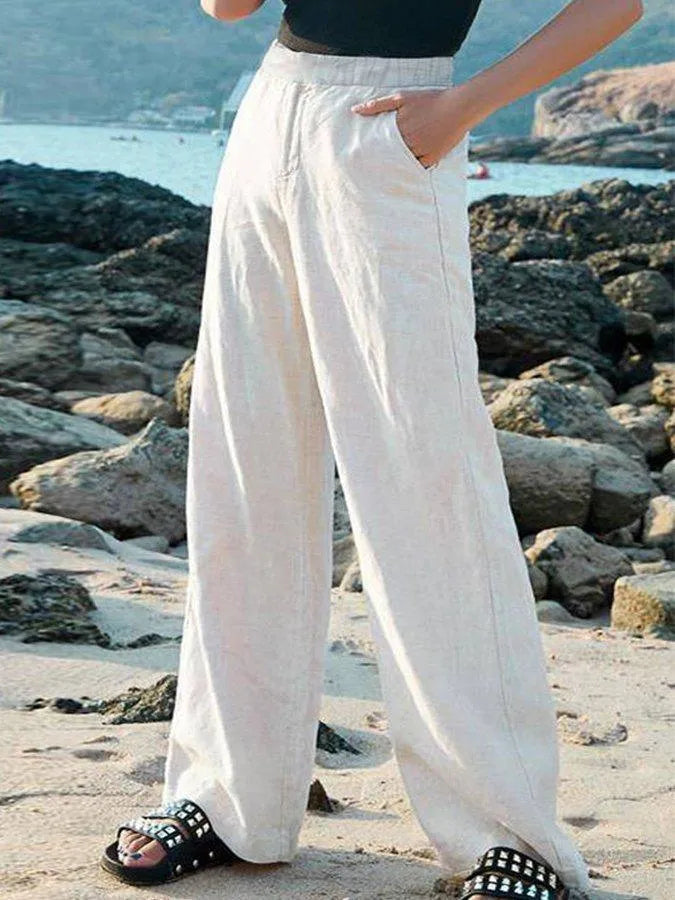 Light Breathable Linen Wide Fit Pants