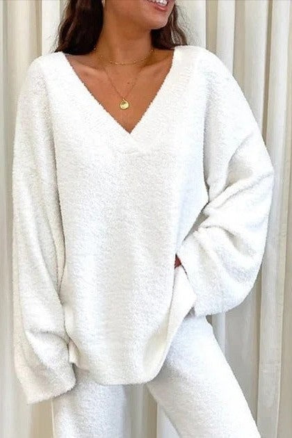 Soft Knit Oversized Wide-Leg Loungewear Set