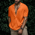 Men's Shirt - Short Sleeved - Light and Breathable - Button Closure - Relaxed Fit