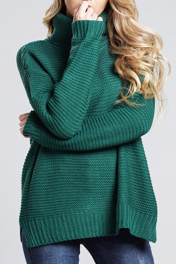 Chunky Knit Oversized Turtleneck Sweater