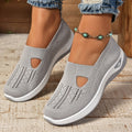Women's Slip-On Sneakers – Breathable Knit – Cushioned Sole – Low Profile Comfort