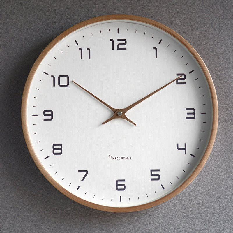Minimalist Wood Arabic Numerals Wall Clock