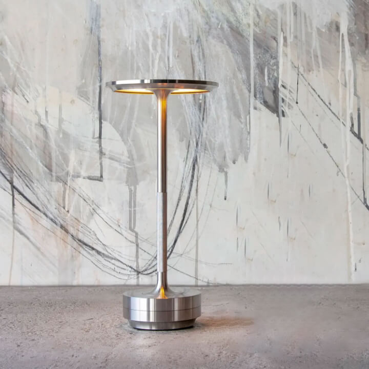 Brushed Brass And Wood Weighted Table Lamp