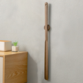 Solid Wood Long-Handle Shoehorn With Wall Mount