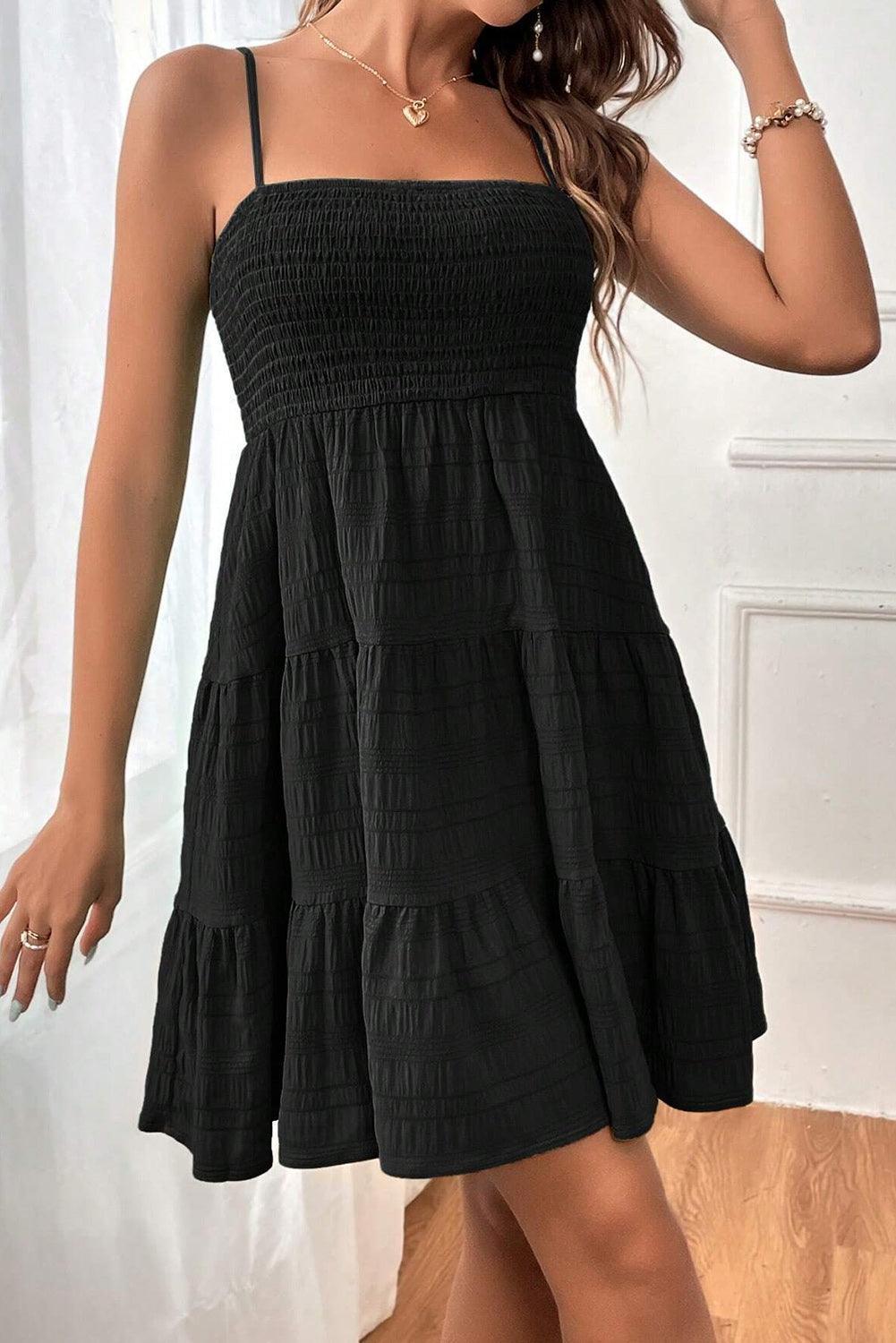 Layered Smock Detail Skater Dress