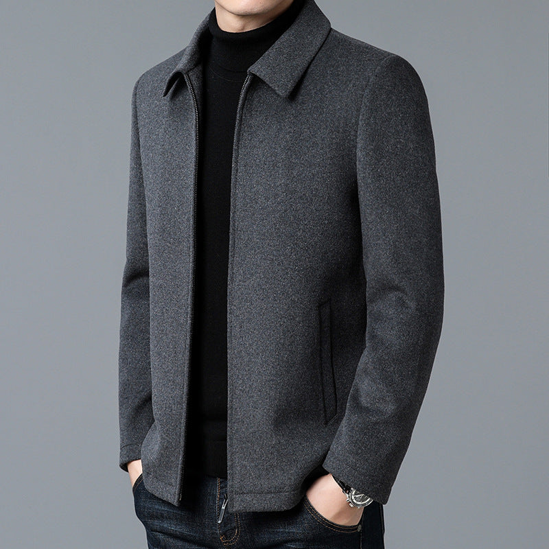 Men's Jacket – Tailored Fit – Soft Luxury Fabric – Zipper Closure – Hip Length