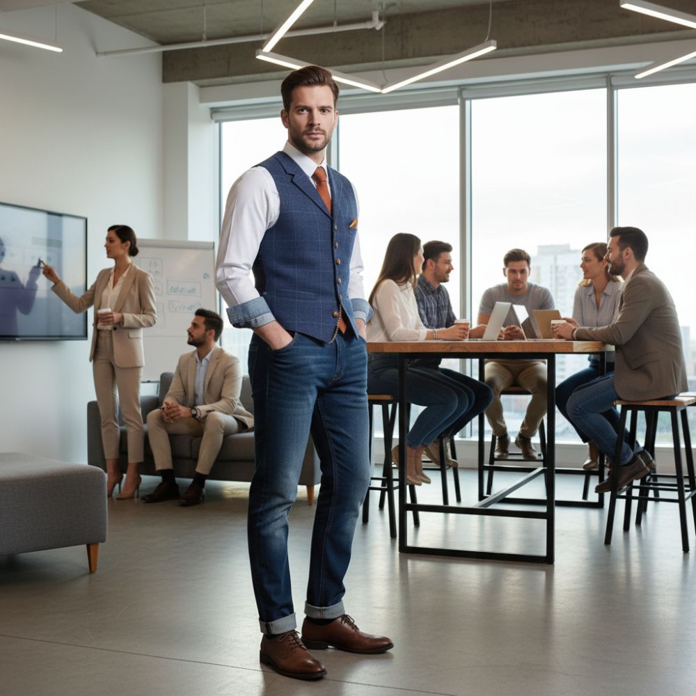 Wool Blend Tailored Slim Fit Vest