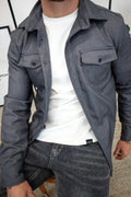 Men's Overshirt - Cotton - Relaxed Fit - Long-Sleeved with Buttons