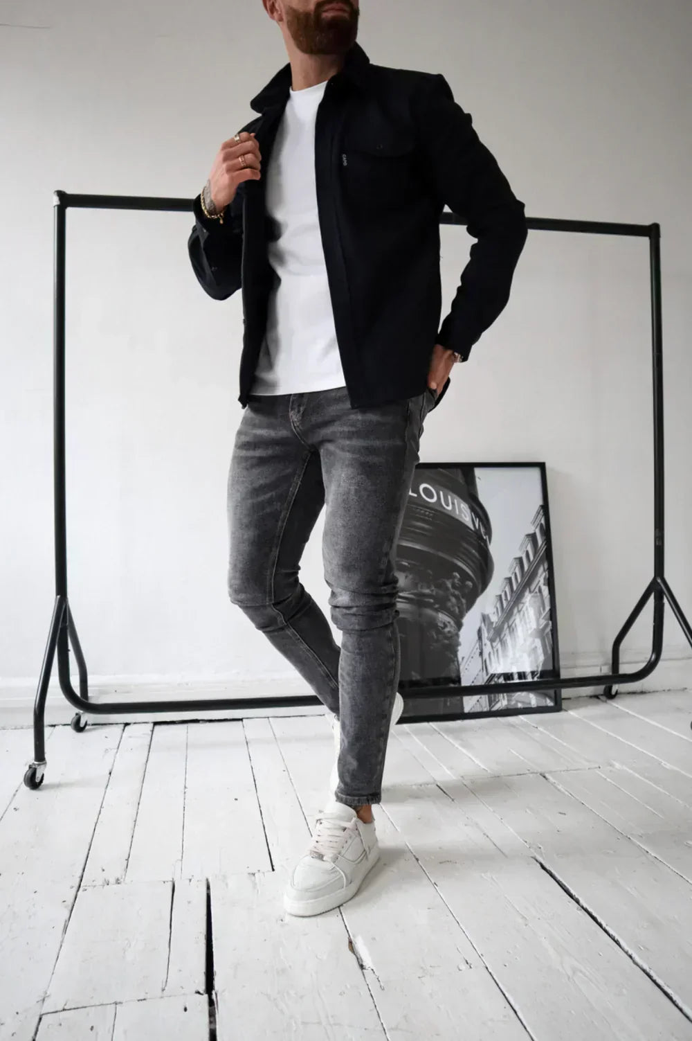 Men's Overshirt - Cotton - Relaxed Fit - Long-Sleeved with Buttons