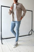 Men's Overshirt - Cotton - Relaxed Fit - Long-Sleeved with Buttons
