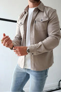Men's Overshirt - Cotton - Relaxed Fit - Long-Sleeved with Buttons