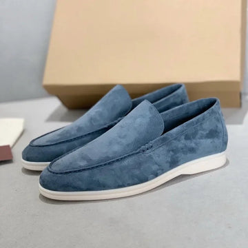 Herre Loafers - Ruskind - Skridsikker Gummisål - Slip-on Komfort - Casual & Elegant