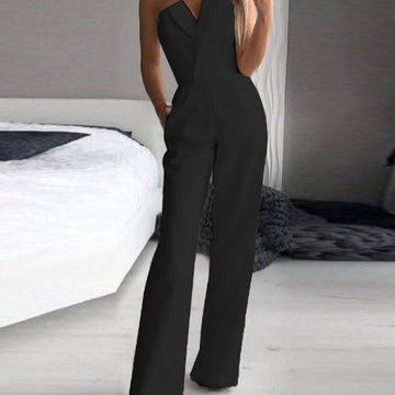 Dame Jumpsuit - Ærmeløs Halterneck - Elegant Flatterende Pasform