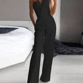Women's Jumpsuit - Strapless - Heart Cutout - Tailored - Wide Legs - Elegant Look