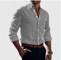 Men's Shirt – Slim Fit – Breathable Mix – Striped Pattern – Long-Sleeved with Buttons