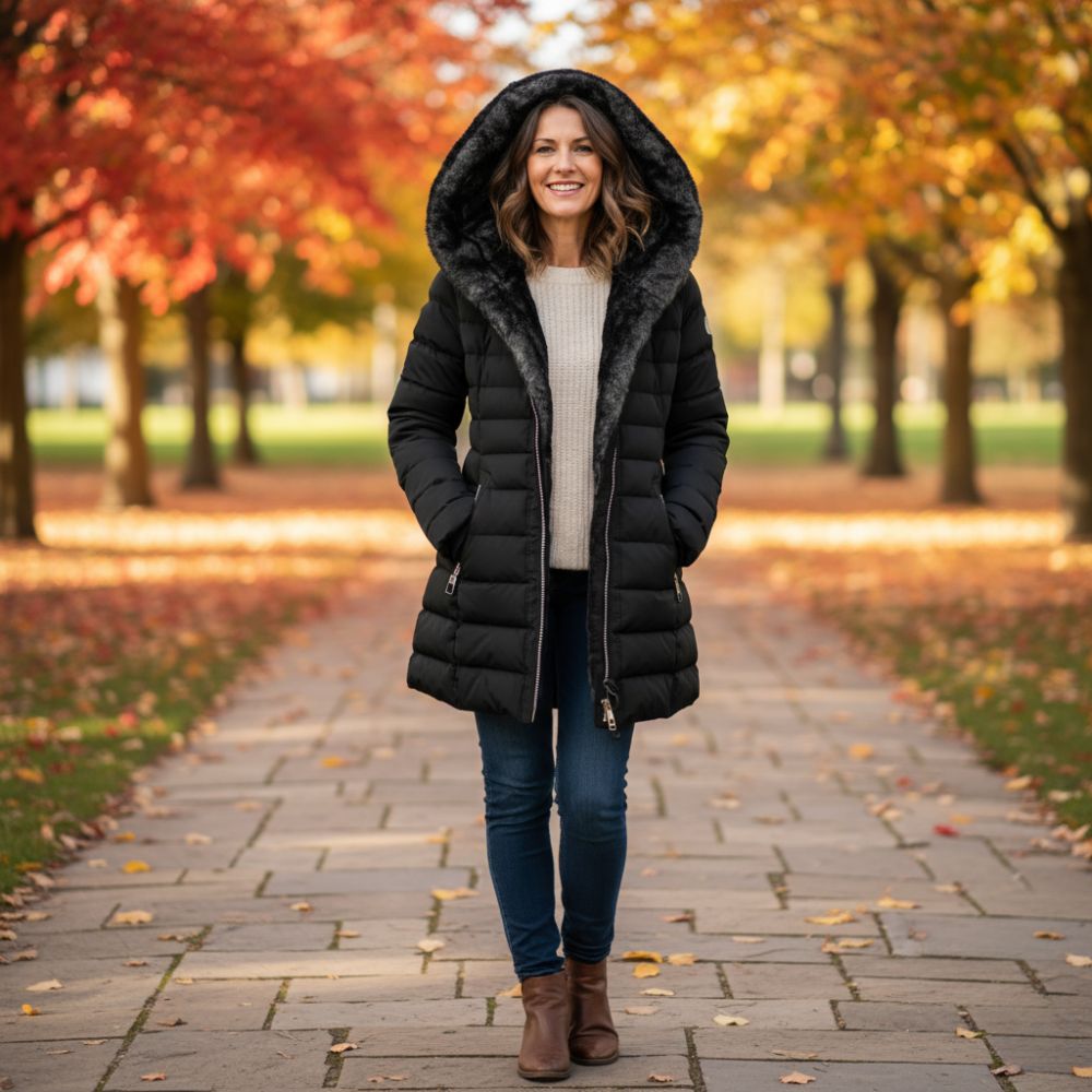 Plush Lined Quilted Puffer Jacket