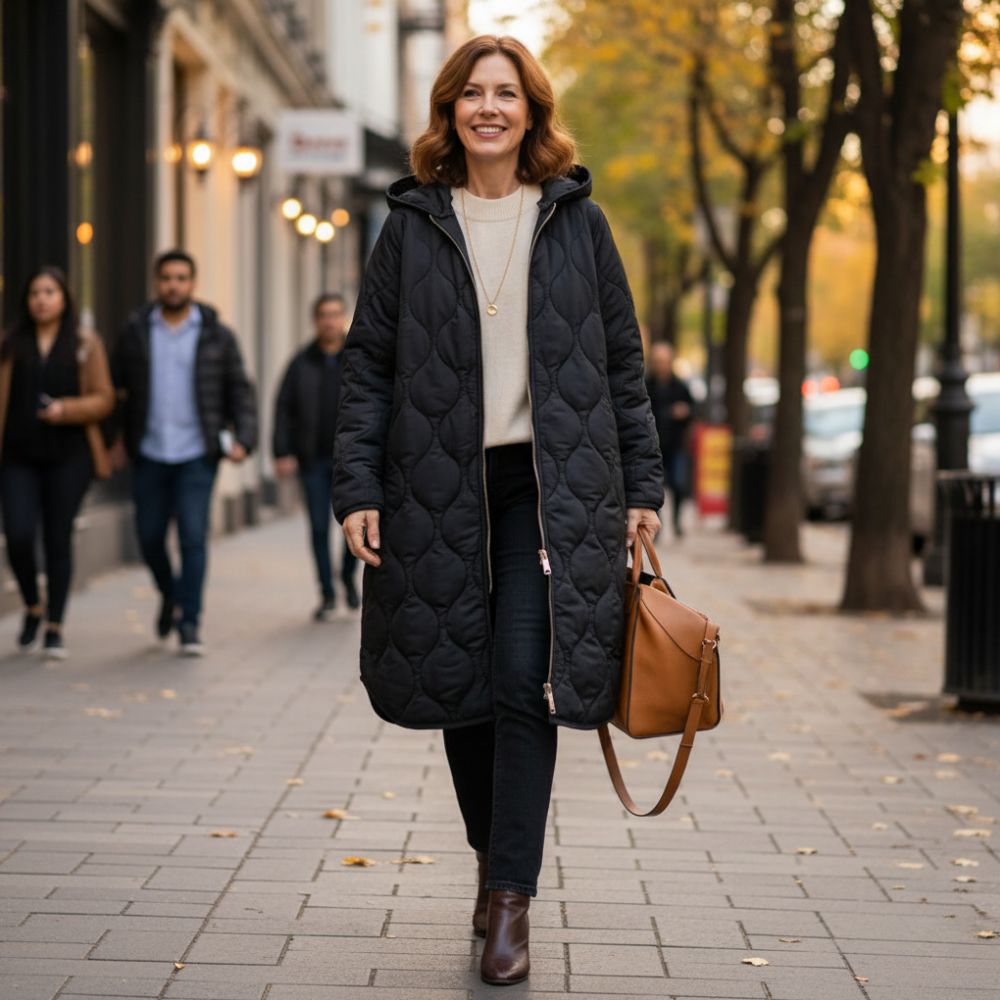 Oversized Long Hooded Quilted Jacket