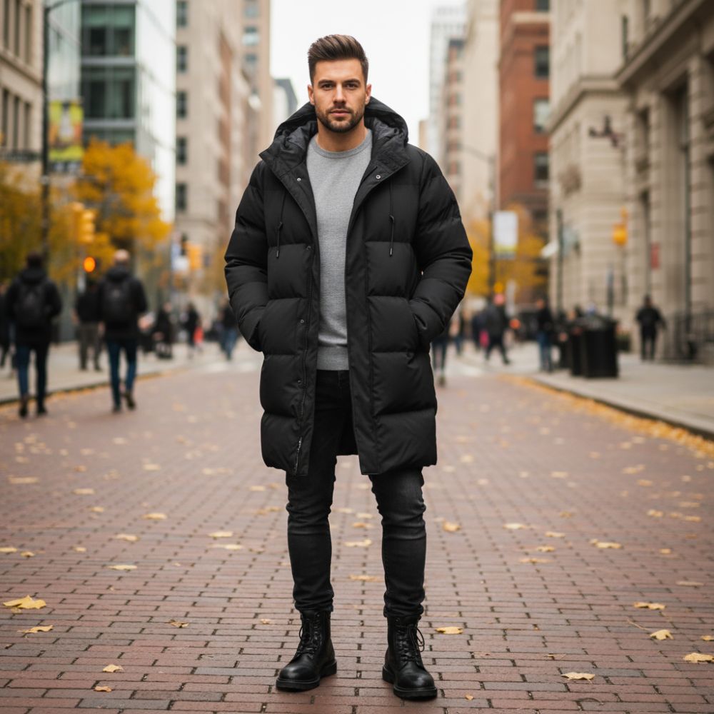Water-Resistant Insulated Hooded Puffer Jacket