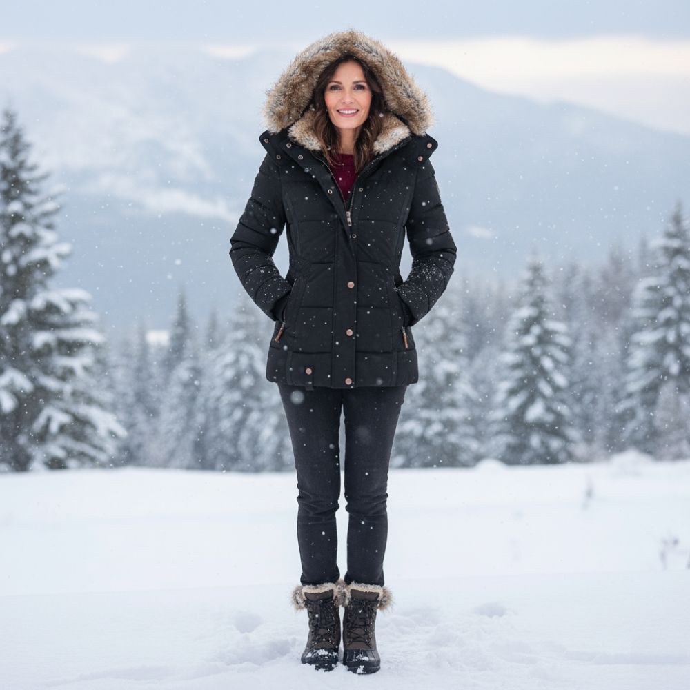 Water-Resistant Warm Lined Fur-Lined Puffer Jacket