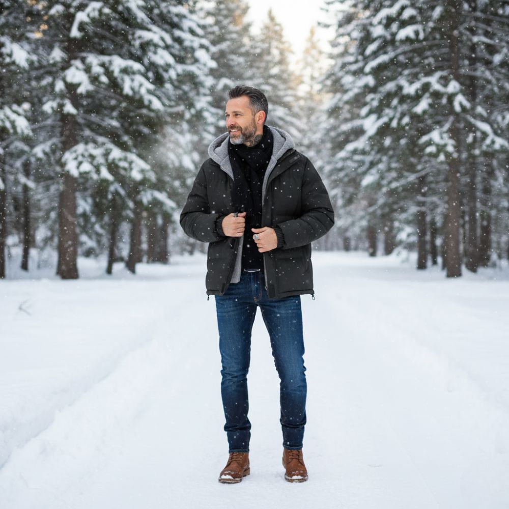 Quilted Water-Resistant Fleece Lined Puffer Jacket