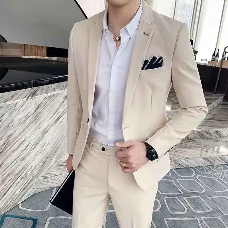 Checkered Blazer and Trousers Suit