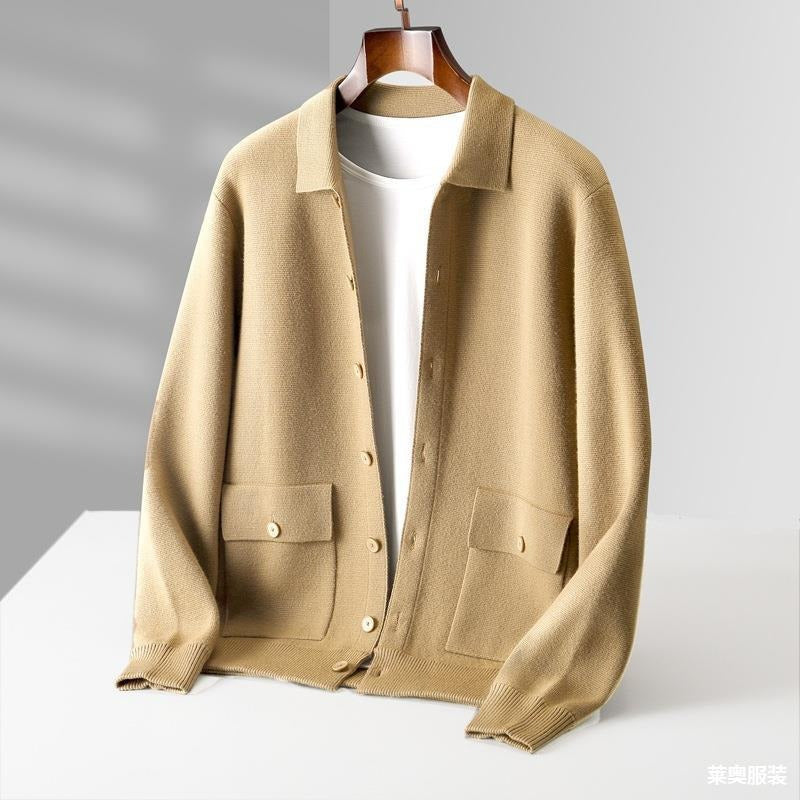 Knit Spread Collar Cardigan Jacket