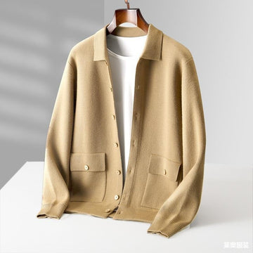 Knit Spread Collar Cardigan Jacket