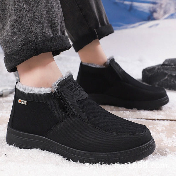 Men’s Ankle Boots - Synthetic - Plush Faux Fur Lining - Side Zipper Closure