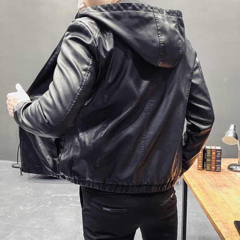 Wind-Blocking Slim Fit Panel Hooded Jacket