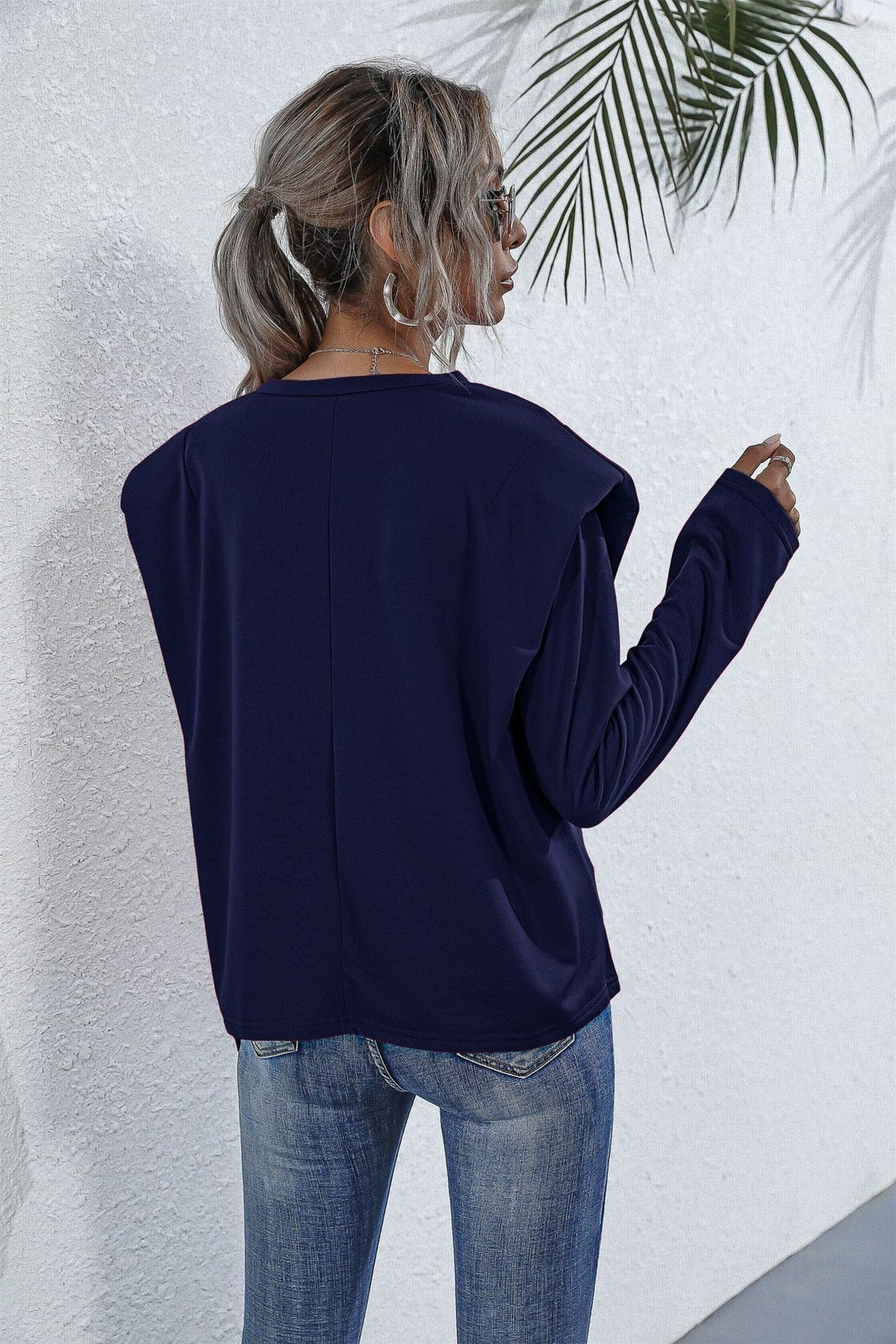 Padded Shoulder Relaxed Fit Sweatshirt