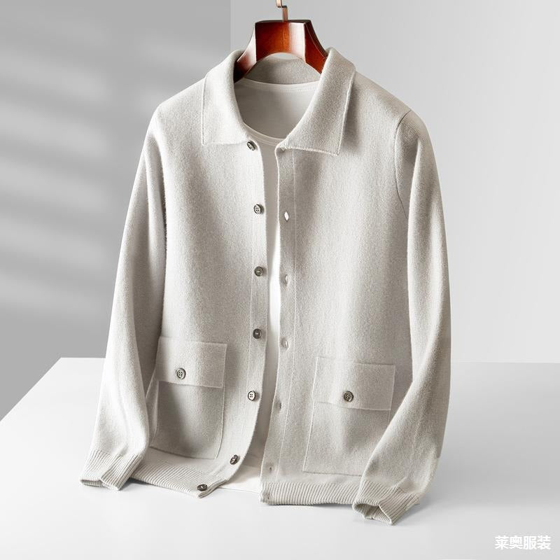 Knit Spread Collar Cardigan Jacket