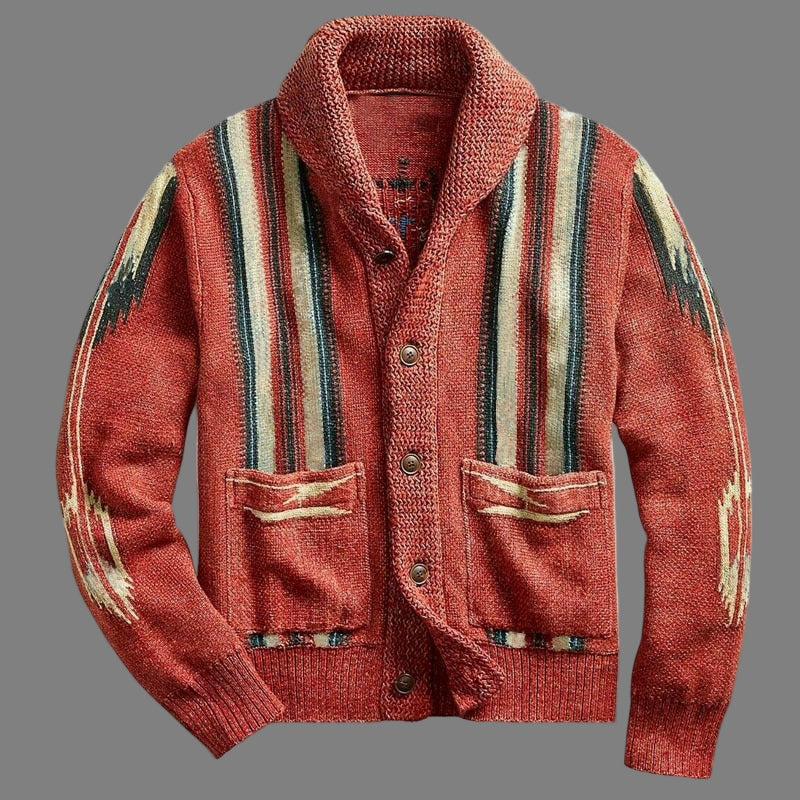Wool Blend Shawl Collar Relaxed Fit Cardigan