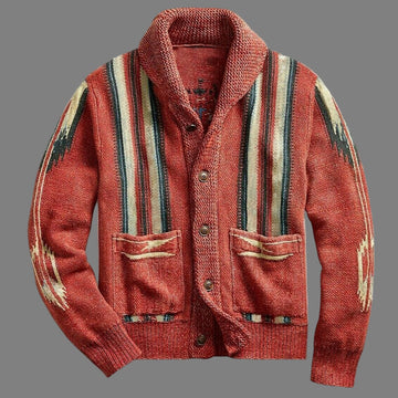 Wool Blend Shawl Collar Relaxed Fit Cardigan