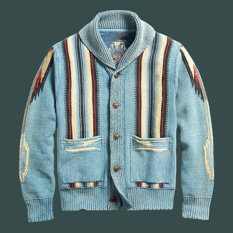 Wool Blend Shawl Collar Relaxed Fit Cardigan