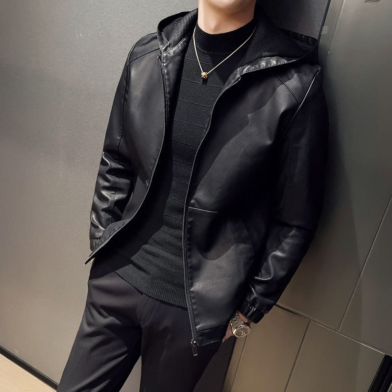 Wind-Blocking Slim Fit Panel Hooded Jacket