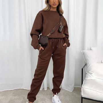 Relaxed Fit Cotton Blend Drawstring Two-Piece Set
