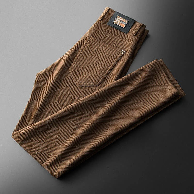 Stretch Jacquard Straight Fit Pants