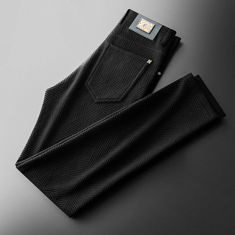 Stretch Jacquard Straight Fit Pants