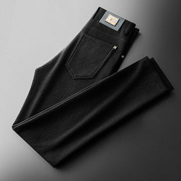 Stretch Jacquard Straight Fit Pants