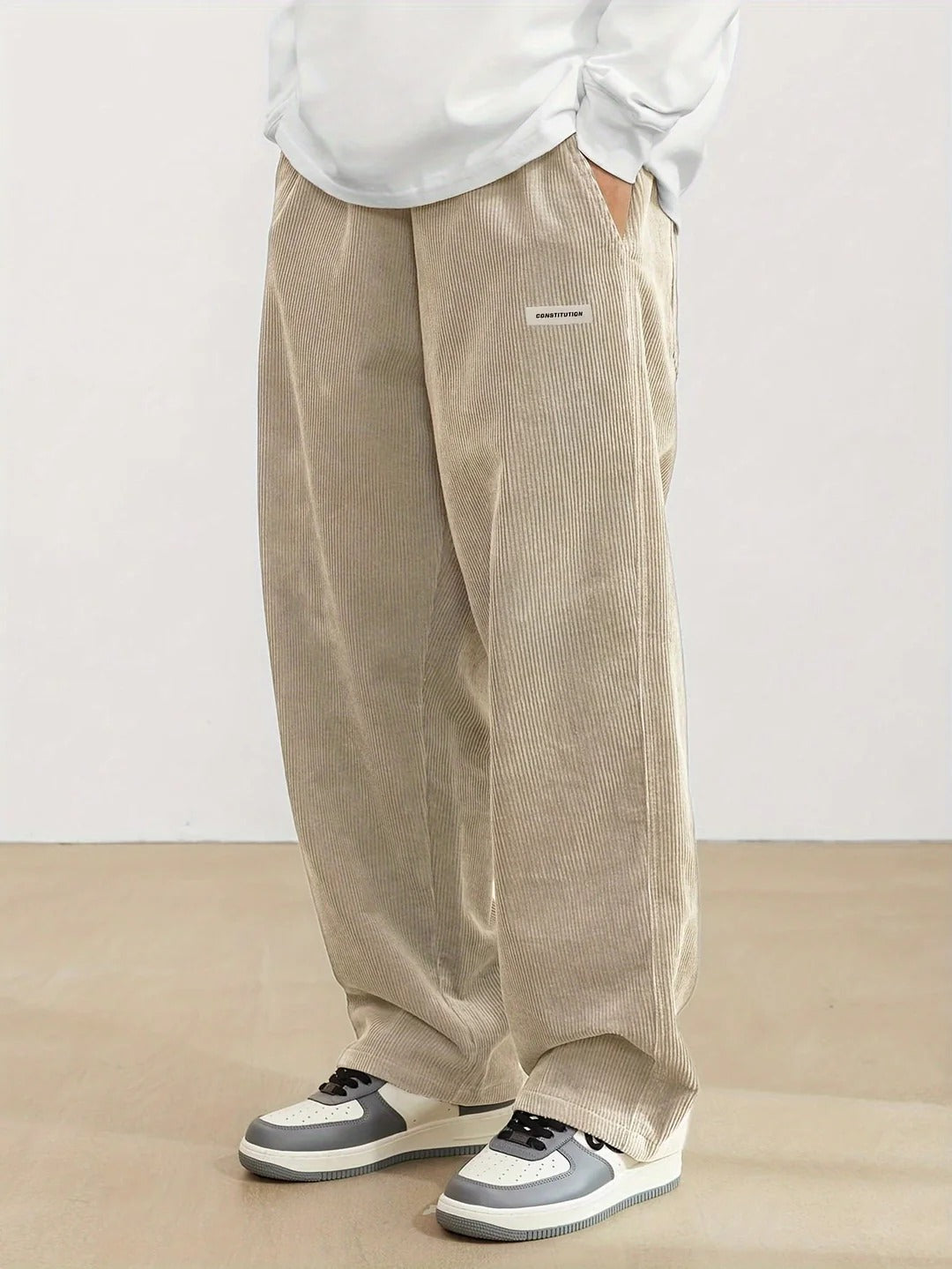 Loose Fit Wide Leg Corduroy Pants